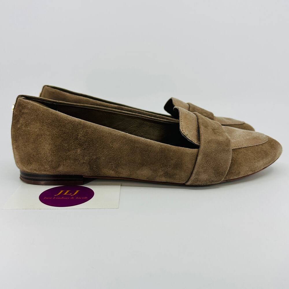Birdies Women's Blackbird Oak Shimmer Suede Point Toe Ballet Flats Size 8